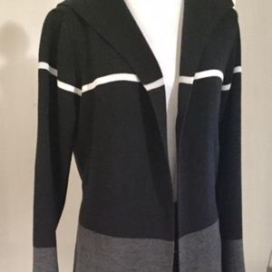 Color-Block Open Front Cardigan Sweater